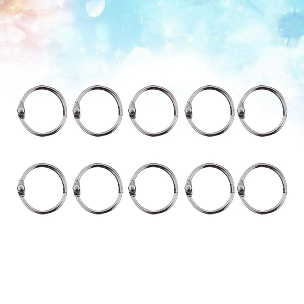 100Pcs 20Mm 튼튼한 금속 루스 리프 링 북 바인더 스냅 서클 노트 카드 메모 정리함 열쇠고리 스크랩북 사진