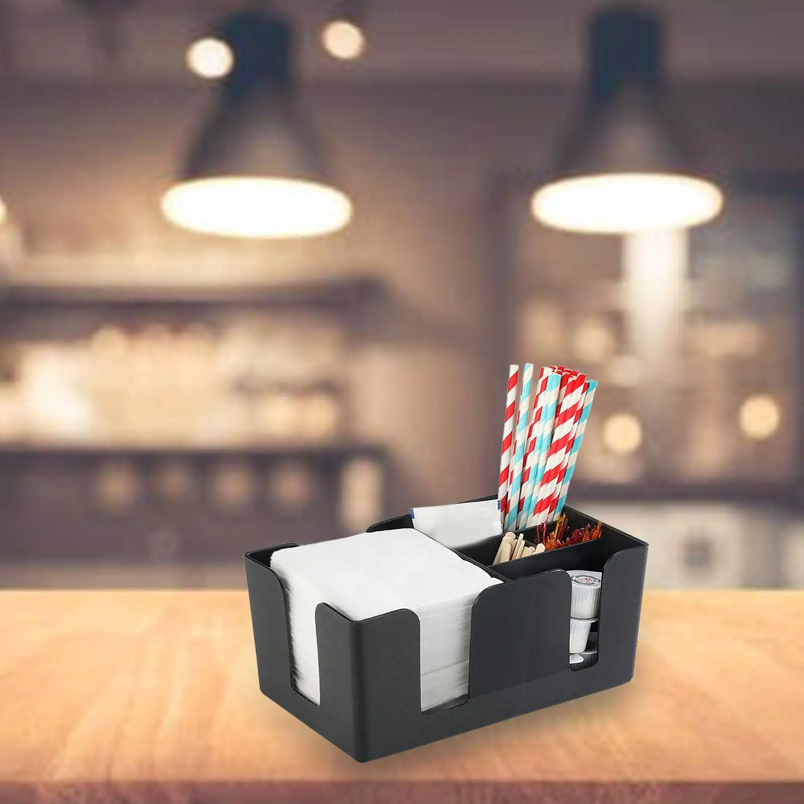 Bar Caddy Organizer Portable Bartender Accessories Bar Napkin and Straw Holder Dispenser for Office Bar Restaurant Party Home