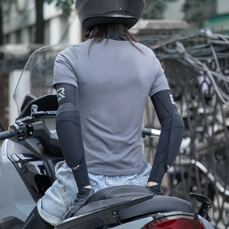 락 브라더스 오토바이 충돌 방지 슬리브 다리 보호대 팔꿈치 보호대 아이스 실크 라이딩 자외선 차단 보호 장비 유니섹스 여름용