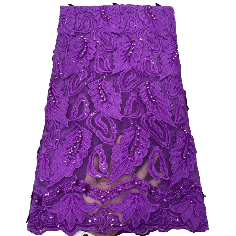 

Африканское гипюровое кружево с бусинами, высококачественная ткань с блестками для вечерние TS1336