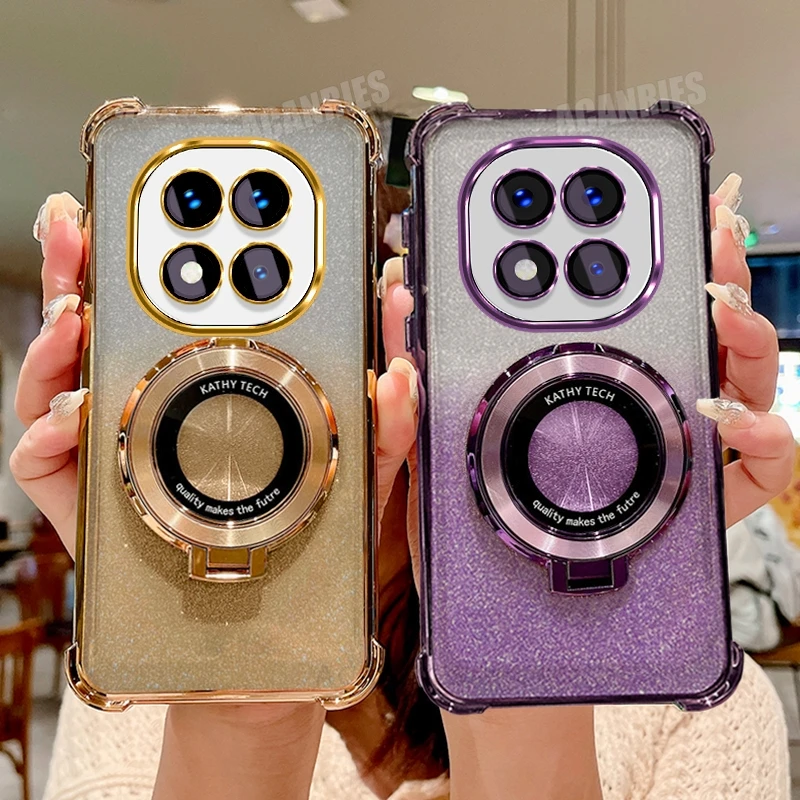 Luxury Plating Shockproof Silicone Stand Case with Holder
