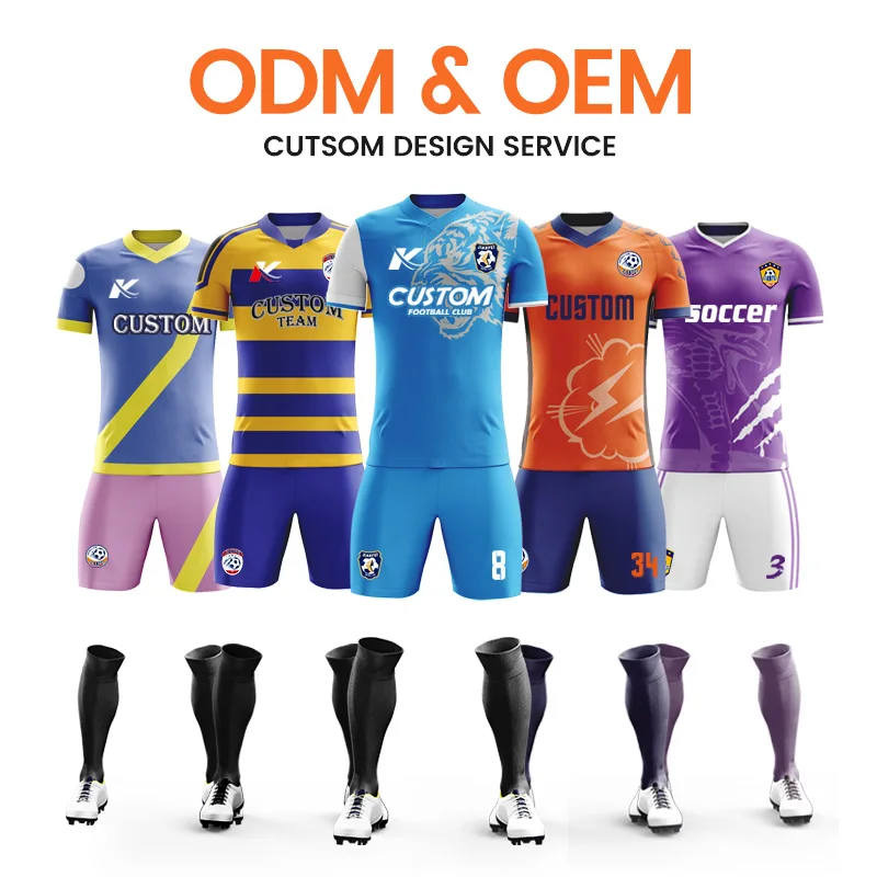 Sublimation Football Jersey Sets Breathable Football Uniform Club Team Soccer Jersey Set Training Soccer Uniforms for Men