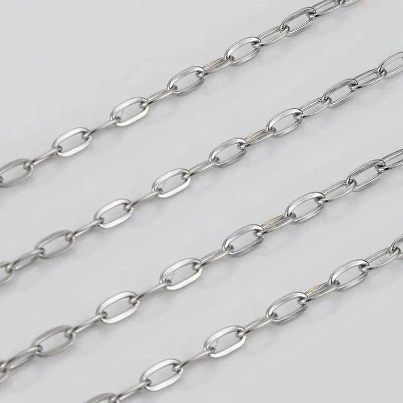 

2meters/lot Stainless Steel Chain Rolo Cable Gold Plated Bulk Chains for Diy Jewelry Making Neckalce Bracelet Findings