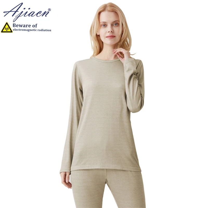 Genuine anti-radiation silver fiber knitted fabric women's long underwear Electromagnetic radiation shielding thermal underwear thermal underwear sets