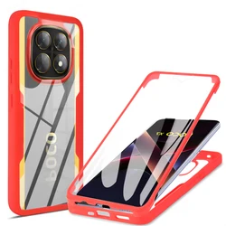 Ultimate 360 Full Cover Shockproof Phone Case with Screen Protection for Poco F6 Pro (Red)