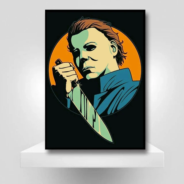 thumbnail image 1 of Póster de Halloween de la película de terror clásica Michael Myers, pintura de papel Kraft para pared, estudio, sala de estar, decoración, pintura artística, 1 of 5