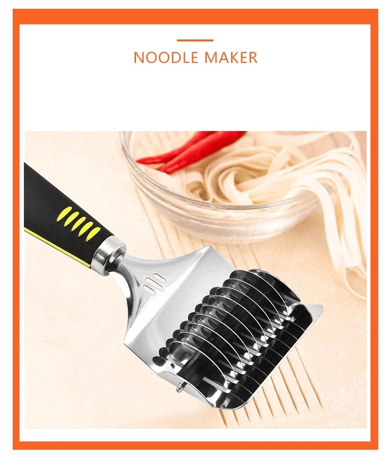Description Picture 3 of itemManual Stainless Steel Noodle Shallot Garlic Cut Roller Cutter Kitchen Practical Helper Tool  Dough Cutting Maker