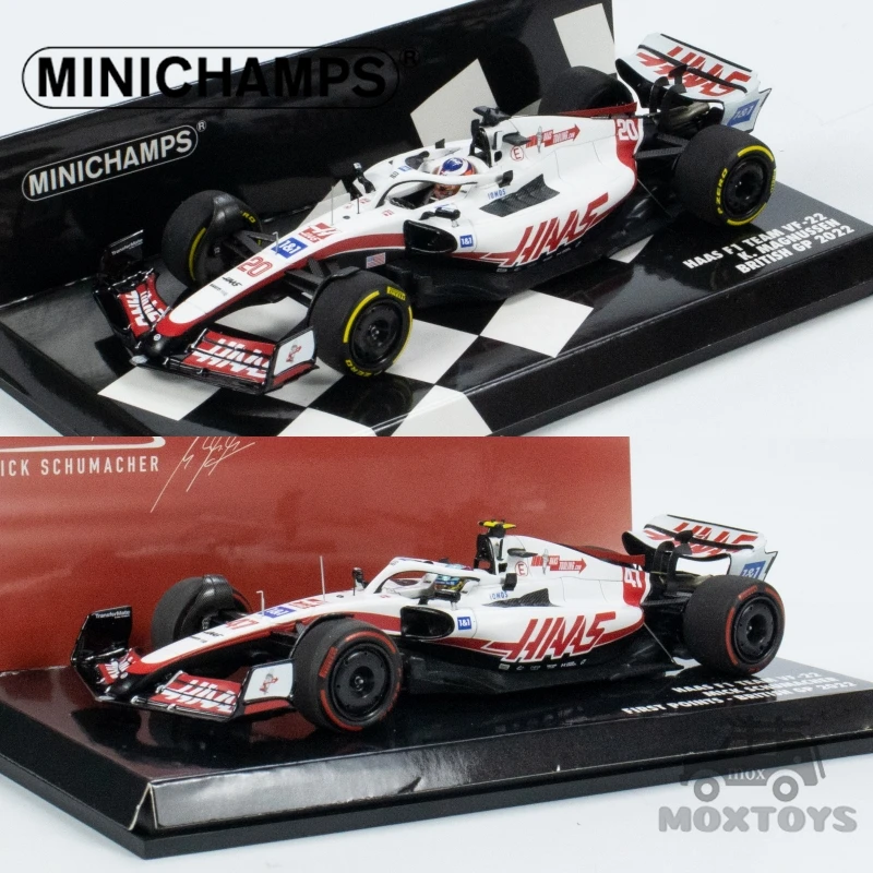 

MINICHAMPS 1:43 HAAS F1 TEAM VF-22 KEVIN MAGNUSSEN / MICK SCHUMACHER FIRST POINTS BRITISH GP Resin Model Car