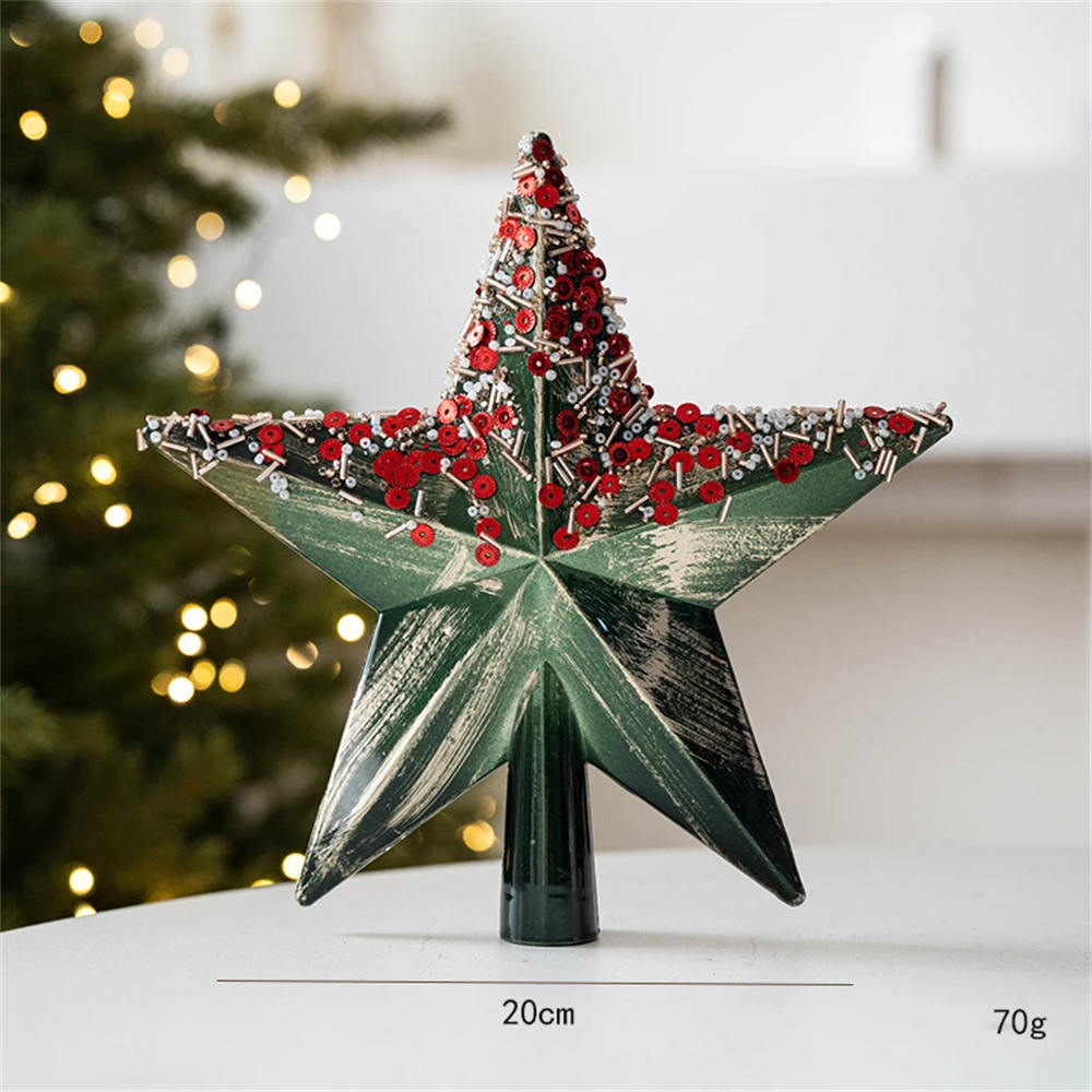 Christmas Tree Topper Star Gold Glitter Iron Red Sliver Stars Merry Christmas Decorations Xmas Tree Ornaments christmas tree decoration christmas star decoration