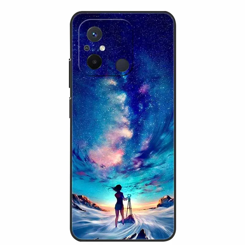 Black TPU Soft Cover with Wolf and Lion Design - Premium Silicon Bumper Case