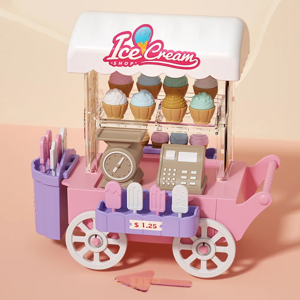 Sweet Dessert Stand Ice Cream Truck Toy Colorful Luminous Mini Bread Truck DIY Mini Children's Food Stand Truck Toy Kids 4