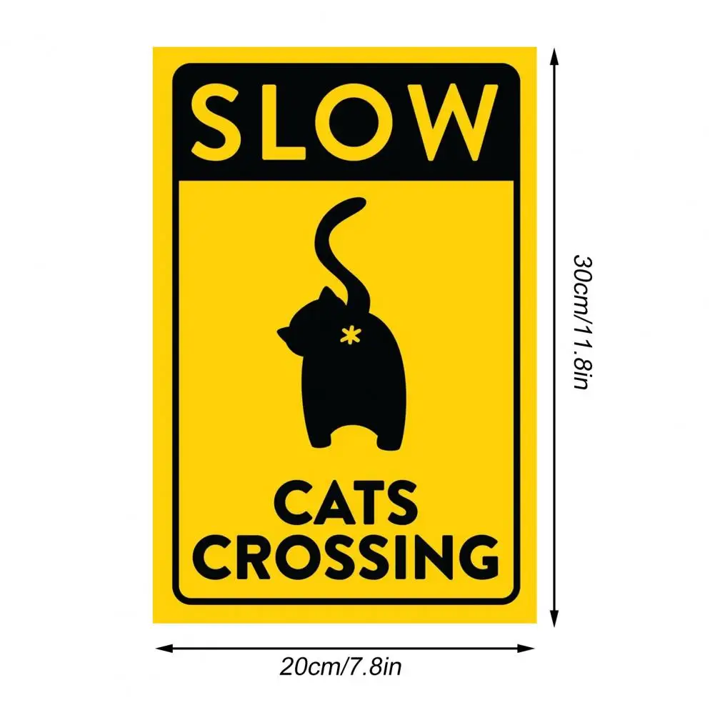 1/2/3Pcs 30*20cm Slow Cats Crossing Sign Wooden Black Kitten Ass Cross Warning Sign Home Farmhouse Wall Sign Decoration Ornament