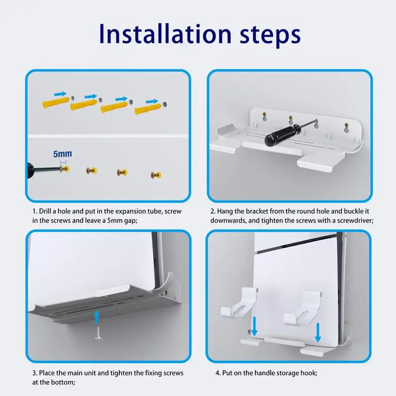 Game Console Rack Wall Mounted Versatile & Sturdy Shelves Heat Dissipation Wall Floating Shelf Wall Mounted Floating Stand