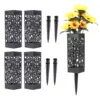 1/2/4PCS Cemetery Vase Decorations for Human Grave Hollow Flower Holder Plastic Black Vase with Long Spike 7.28x2.17x2.17 Inch 1