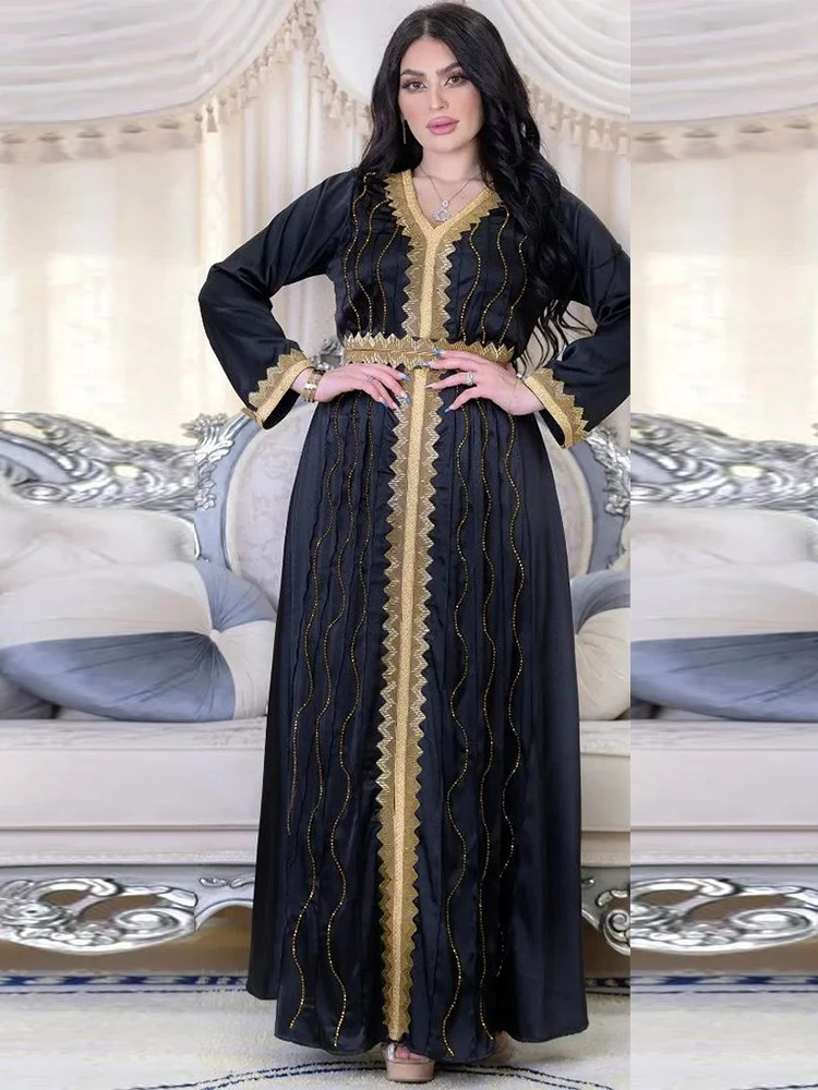 long islamic dress 2020 Mahin Black and Gold Embroidered Chiffon Modest Maxi | Modest Muslim Dresses Contact Verified Suppliers! ZANZEA Denim Blue Muslim Hijab