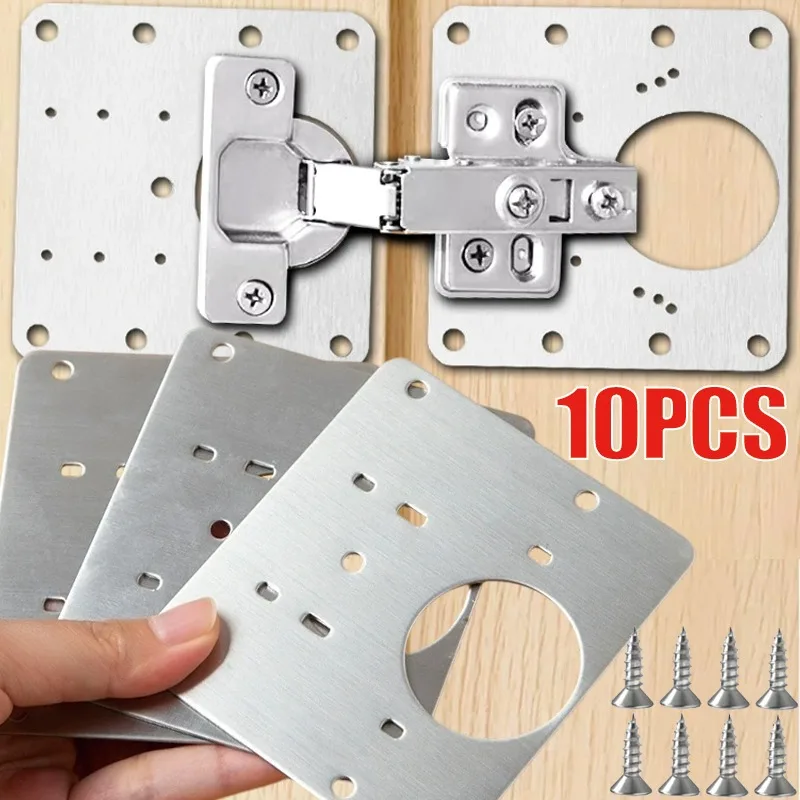 Stainless Steel Cabinet Door Hinge Repair Plate Cabinet Door Hinges Mounting Plate Kit with Screw Furniture Hardware Tools Stainless Steel Cabinet Door Hinge Repair Plate Cabinet Door Hinges Mounting Plate Kit with Screw Furniture Hardware Tools