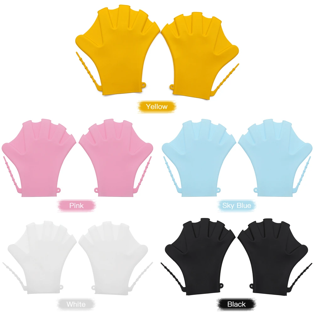 Child Adult Swimming Gloves Webbed Fitness Water Resistance Training Gloves Silicon Swimming Diving Glove Swim Training Mittens 5