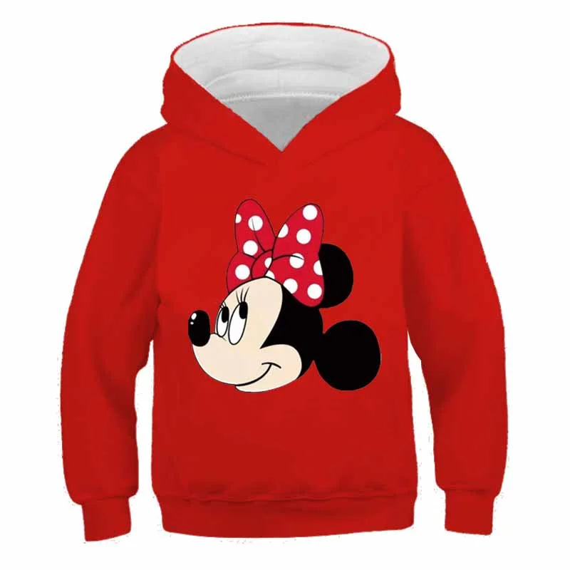 Kids Girls Mickey Mouse Hoodies Cotton Long Sleeve Sweatshirts Children Spring Autumn 2-16 Years Old Cartoon Casual Hooded Tops