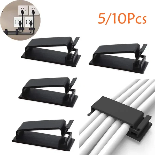 5/10 Pcs Cable Clips Adhesive Cable Organizer Cord Holder Durable