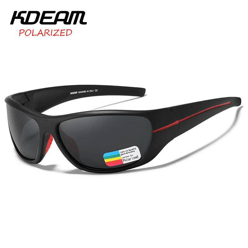 

KDEAM New TR90 Polarized Sunglasses Men Brand Design Sports Sun Glasses for Women Fishing Ultra Light Black Frame Driving Goggle