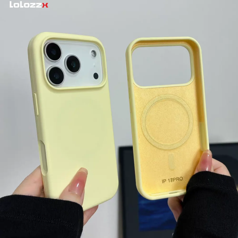 Original Solid Color for Magsafe Magnetic Silicone Case for iPhone 17 Pro Max 16 15 14 13 12 11 Pro Max 15 14 Plus Soft Cover 1