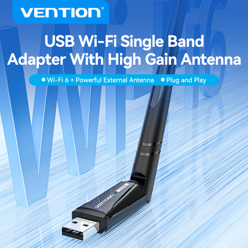 Vention WiFi6 USB Adapter 2.4Ghz Signal Reception for PC Laptop Windows 7/10/11 USB WiFi Dongle Antenna Wireless Network Card