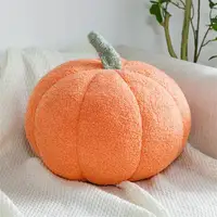 Flannel Pumpkin Pillow Cute Cartoon Pumpkin Pillows Solid Color Plush Pumpkin Cushion For Car Sofa Halloween Decoration 5