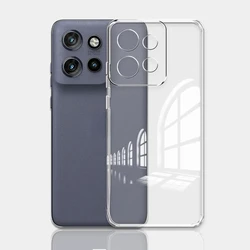 Shockproof Transparent Silicone Phone Case with Clear Bumper Design for MOTO S50 (Clear)