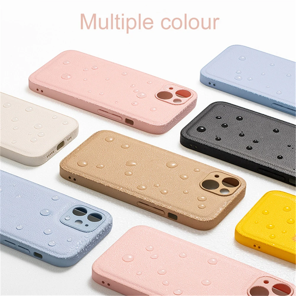 Luxury Textured Leather Case For iPhone 11 12 13 Pro Max Mini XS MAX XR X 7 8 PLUS SE2 Shockproof Soft Protective Cover Funda iphone 13 mini mobile phone cases