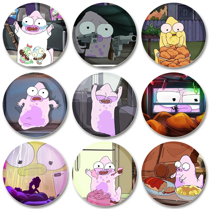 Anime Solar Opposites Round Pins - Cartoon Badges Cosplay Handmade Tinplate Brooches for Backpack and Clothing Accessories