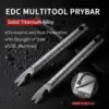 Titanium Pocket Pry Bar,EDC Keychain Carabiner Multitool Prybar Outdoor Tool Heavy Duty,Key Chain Gadgets for Men (Ti Pry Bar) 1