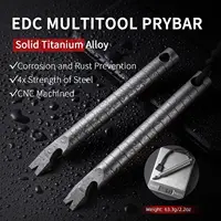 Titanium Pocket Pry Bar,EDC Keychain Carabiner Multitool Prybar Outdoor Tool Heavy Duty,Key Chain Gadgets for Men (Ti Pry Bar) 1