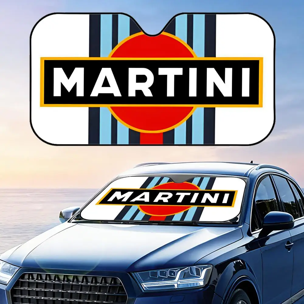 Fashion M-Martini Racing Sonnenblende, wiederverwendbar, Aluminiumfolie, Auto-Sonnenschutz, UV-Schutz, Wärmeisolierung, Windschutzscheibenabdeckung