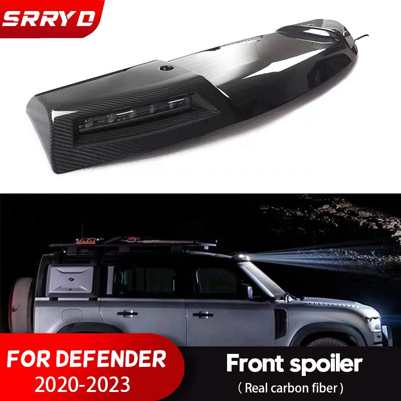 RealCarbonFiberCarFrontSpoilerForDefender9011020202023