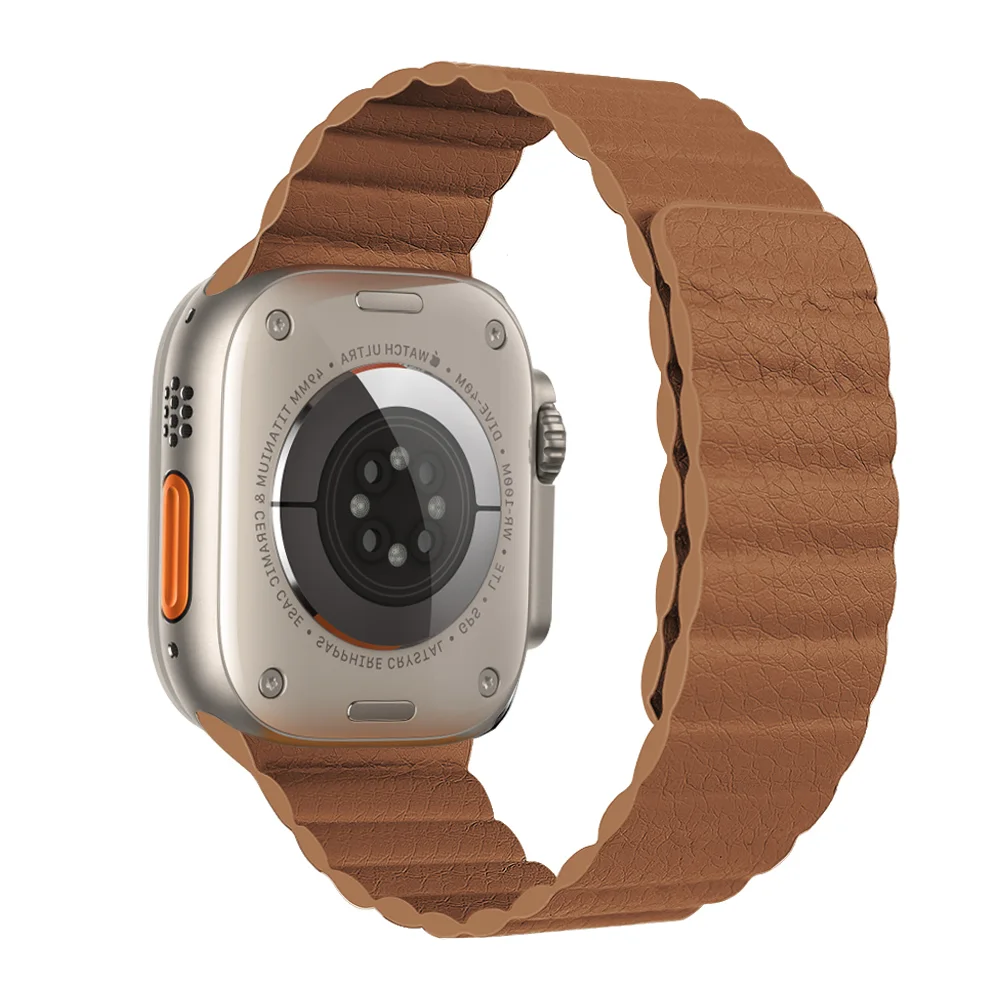 Elegant Leather Loop Strap with Magnetic Closure