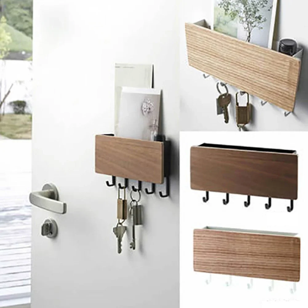 

Key Storage Holder Coat Rack Hooks Hooks For Kitchen Wooden Wall Mount Key Holder Organizer 5 Hooks Home Organizer