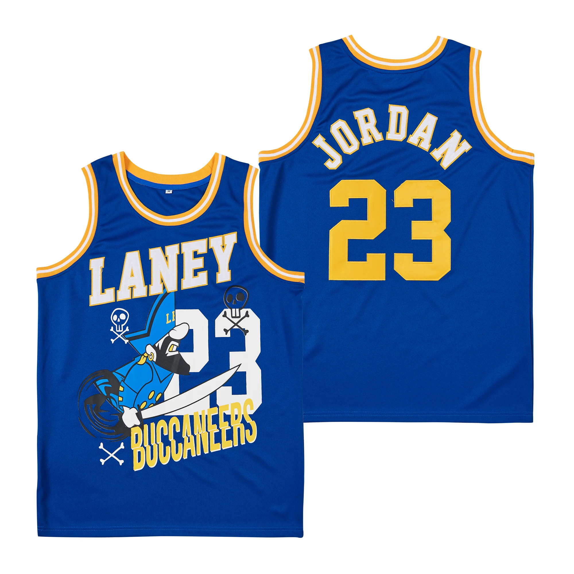Basketball jerseys high school LANEY 23 SPACE JAM jersey Sewing embroidery Outdoor sportswear Blue White yellow basketball jerseys