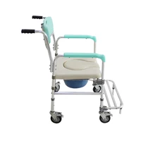 Shower Toilet ChairManual Patient Lift Transfer ChairMobile Nursing Disabled Toilet Chair 2