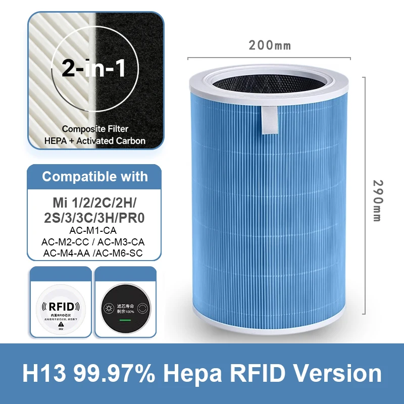 Enhanced HEPA Activated Carbon Air Purifier Replacement Filter