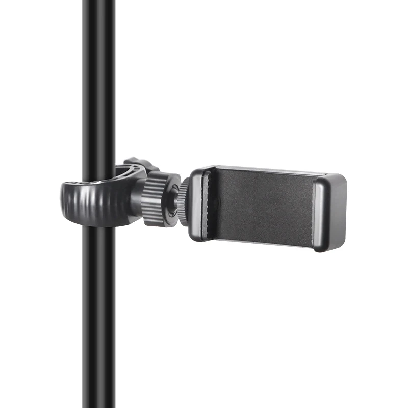 Soporte para teléfono móvil, Clip de soporte para todos los teléfonos inteligentes, soporte para teléfono, soporte para micrófono, trípode de montaje