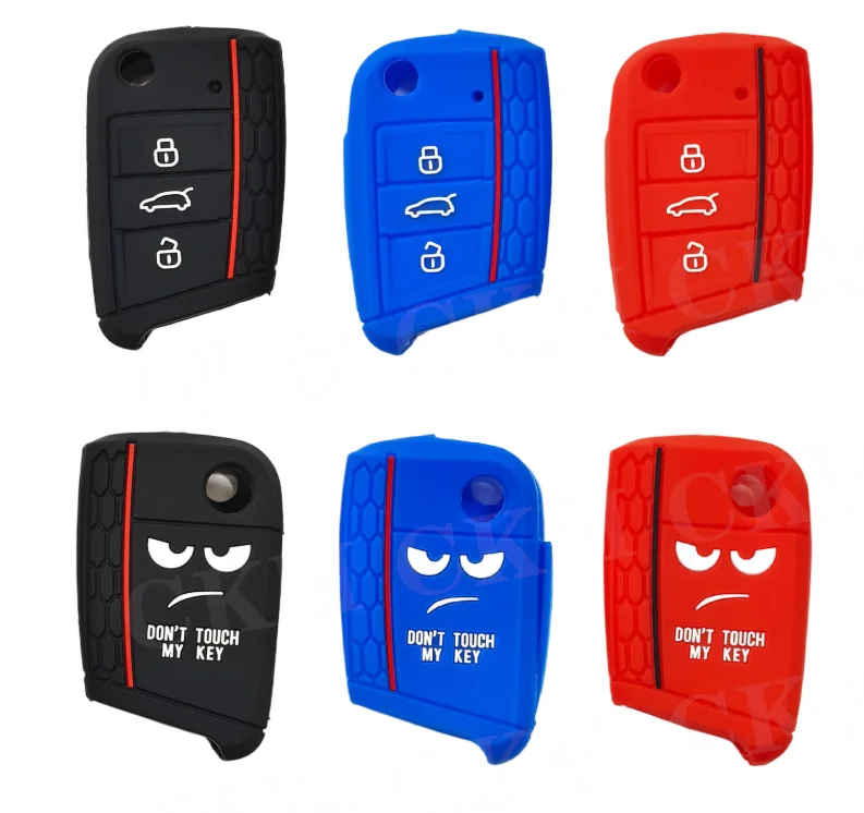 Car Accessories Silicone Car Key Cover Case for Volkswagen VW Golf 7 MK7 Car Accessories Key Cases 3 Buttons Remote Control Protector Cover