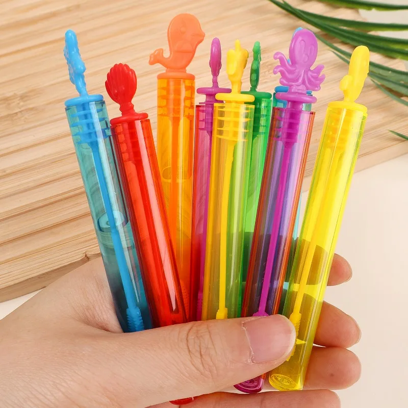 Marine Animal Mini Bubble Wands 12/60x Summer Outdoor Gift Beach Toys Indoor Bath Themed Birthday Party Colorful Bubble Stick