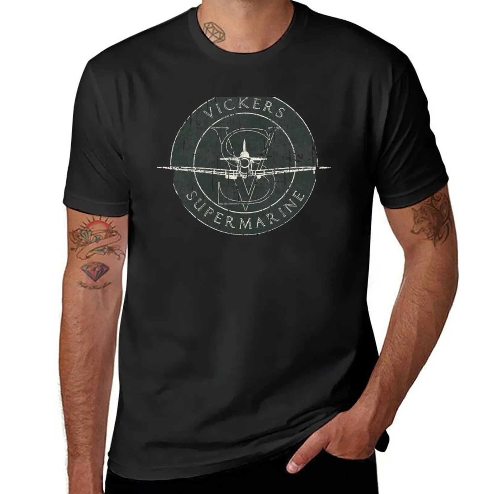 New Supermarine Spitfire Ww2 Aircraft Logo Green T-Shirt Cat Shirts Graphic T Shirt Workout Shirts For Men