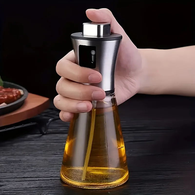 170Ml Stainless Steel Glass Olive Oil Sprayer, Leak-Proof PVC-Free Misting Dispenser for Cooking, BBQ, Salad, Kitchen Use