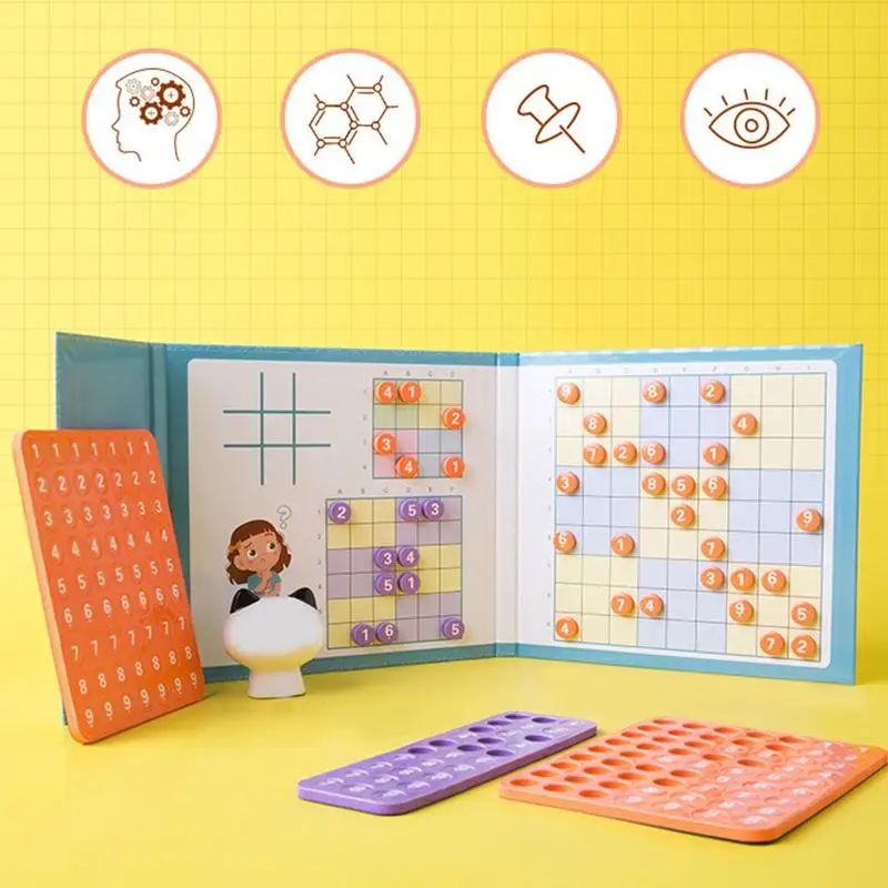 

Brain Games Sudoku 4 in 1 Sudoku Puzzles Book Magnetic Multifunctional Educational Magnetic Board Toy Gift Math Educational Toys