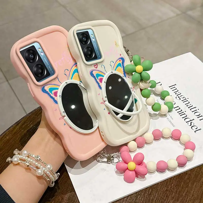 3-Piece Cartoon Butterfly Phone Accessory Set: Case, Lanyard & Stand