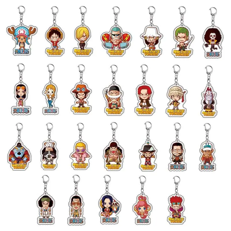 

One Piece Keychain Cartoon Luffy Zoro Usopp Nami Skull Anime Action Figures Acrylic Toys Chain Pendant Accessories Birthday Gift