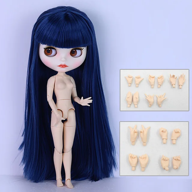 Boneca ICY DBS Blyth BJD Corpo Articulado Pele Branca Conjunto de Cabelo Azul Boneca 1/6 30cm Presente para Menina Anime SD