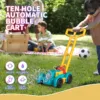 Fully Automatic Bubble Machine 12-Hole Electric Bubbles Trolley with Light Soap Blowers Outdoor Games Toy Gun Children Gift 1