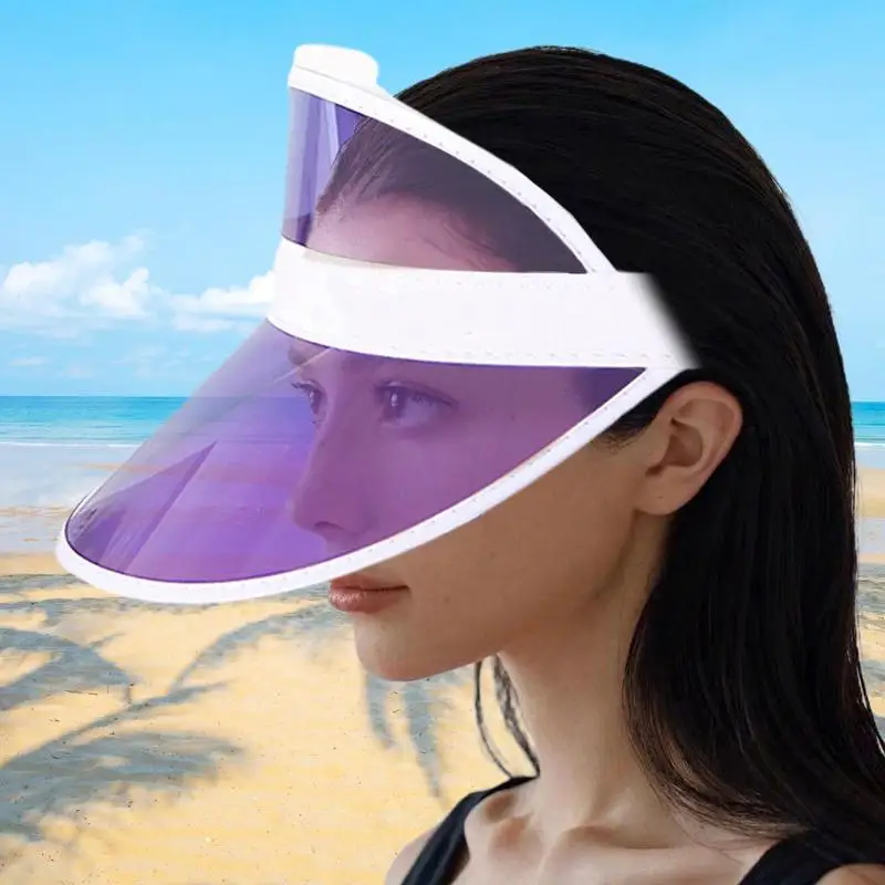 Women Man Transparent Summer Sun Visor Party Casual Clear Adult Sunscreen Cap Sunhat Unisex Outdoor Hat
